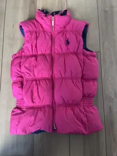 ラルフローレン　リバーシブル ダウンベスト ピンク ネイビー　130