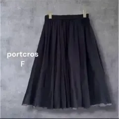 ポートクロス シアーフレアスカート 日本製 ネイビー F 大人可愛い 602のサムネイル