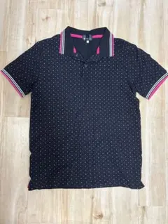 TK MIXPICE ドット柄 ポロシャツ Lサイズ 黒