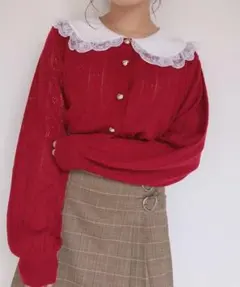 ★美品★ Honey Cinnamon ハート透かし編み カーディガン ★