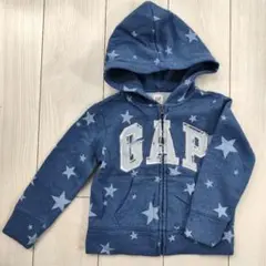 GAP 裏起毛  星柄 ジップアップパーカー