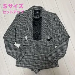 【ZARA】新品 クロップドジャケット＆ショートパンツセットアップ　Sサイズ