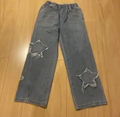 星型ダメージ加工 デニムパンツ キッズ