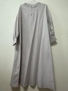 グレー シャツワンピース 長袖