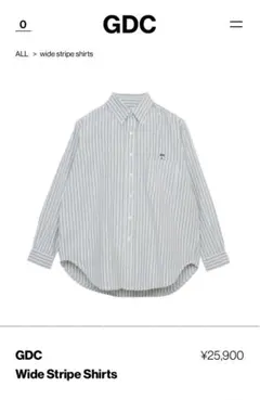 GDC Wide Stripe Shirts グレー　木村拓哉　窪塚洋介のサムネイル