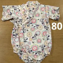 PEANUTS スヌーピー甚平ロンパース80サイズ 花火柄