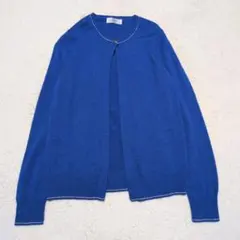 J.PRESS カーディガン M ブルー ウール100% 差し色のサムネイル