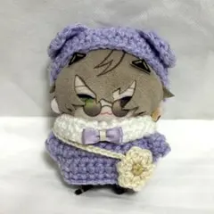 【192】 にじぱぺっとサイズ ねこ耳ベレー帽セット 薄紫②
