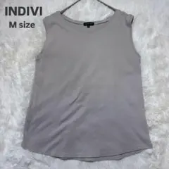 INDIVI インディヴィ ノースリーブカットソー M ライトグレー 春夏