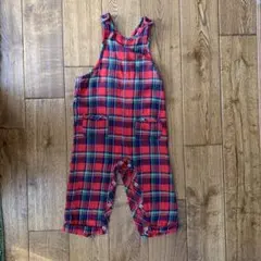 ☆クリスマスにも☆next 赤×緑のチェック柄オーバーオール 86cm