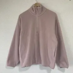 ユニクロ フリースハーフジッププルオーバー ピンク XL カジュアル