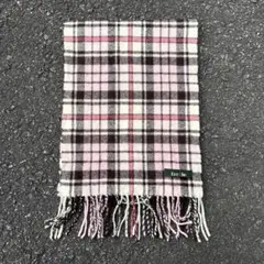 East Boy チェック柄マフラー　ピンク　ストーン付き