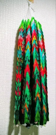 千羽鶴、クリスマスカラー、