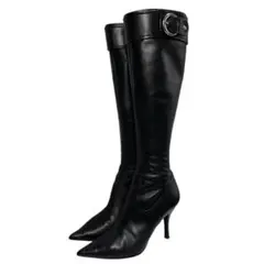 超美品★DIANA ダイアナ ロングブーツ スエード ポインテッドトゥ ダイアナ DIANA ロングブーツ （黒スエード） -ファッション通販