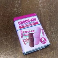 空き缶　CHOC-AID ストロベリー・ミルクチョコレート缶