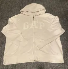 GAP ロゴ フルジップパーカー ホワイト