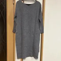 MICHEL KLEINのグレーのニットロングワンピース