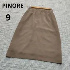 PINORE ピノーレ キュプラ タイトスカート 春夏 ブラウン系 膝丈 9のサムネイル