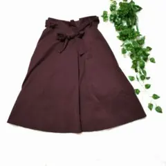 ナチュラルビューティ フレアスカート 38 ブラウン 紐付き