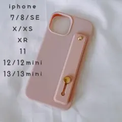 iphone12 新品 バンド付ケース 落下防止 ②ライトパープル