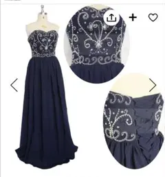 BCBGMAXAZRIA ベアドレス ロング 高級 ネイビー S - メルカリ