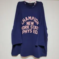 CHAMPION×IN THE MARKET ネイビー七分袖 TシャツsizeF