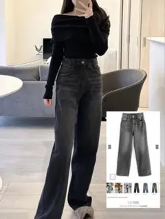 GU ストレートデニムパンツ