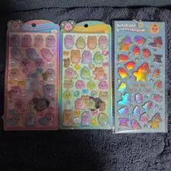 おぱんちゅうさぎ　うるちゅるポップシール　オーロラりったいシール　3枚セット