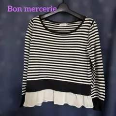 Bon mercerie シフォンコンビボーダーニット38サイズのサムネイル