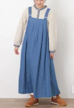 ちゃり様専用SM2前タックジャンパースカート　ブルー　フリーsize