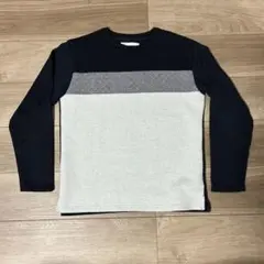 ikka 長袖セーター S ネイビー/グレー