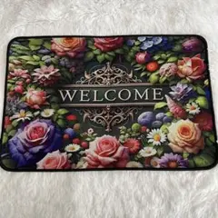 玄関マット WELCOME 花柄 ボタニカル インテリア