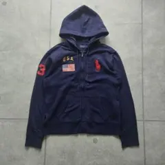 ポロラルフローレン ジップパーカー 　USA　ビッグポニー　Lサイズ