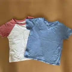 赤白ラグランTシャツと青Tシャツセット