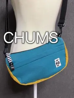 チャムス　CHUMS ショルダーバッグ　スウェットナイロン　イエロー×ブルー