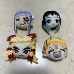 鬼滅の刃 ぬいぐるみマスコット バッジ4体セット