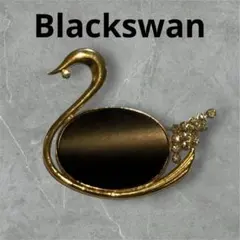 白鳥 ブラック スワン ブローチ 鳥 バード ラグジュアリー 黒鳥 クリスタル
