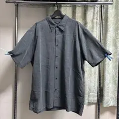 ALFANI 半袖 シャツ XL グレー ストライプ　夏のサムネイル