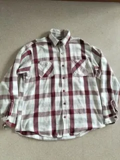 70s★ビッグマック★ネルシャツ★Ｌ★USA製★補修あり★ボロ★