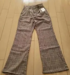 GRL チェック柄 フレアパンツ