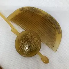 020509 昭和　アンティーク　 金芝　菊　樹脂　櫛笄　かんざし　簪