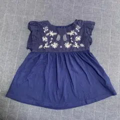 べべ　お花刺繍　トップス　チュニック　Tシャツ　カットソー　110