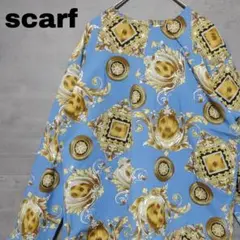 スカーフ柄 バロック調 バックボタンブラウス 肩パッド レトロ レディースのサムネイル