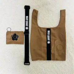 《美品》MARY QUANT エコバッグ ストラップケース付　ブラウン