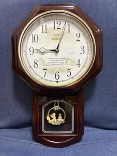 CITIZEN 掛時計 八角形 木製