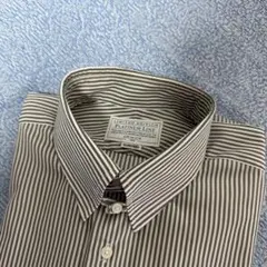 【ORIHICA】/プラチナライン/グレー/タブカラーストライプシャツ