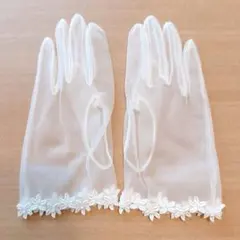 ウェディンググローブ ショート Cherie CG-409 オフホワイト 結婚式