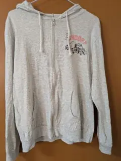 スヌーピー　ピーナッツ　zipパーカー　杢グレー　Mサイズ