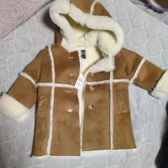 フード付きブラウンフェイクファーコート　GAP　美品
