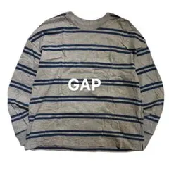 GAPボーダー 長袖カットソー ロンT ギャップ アメカジ 古着 L グレー